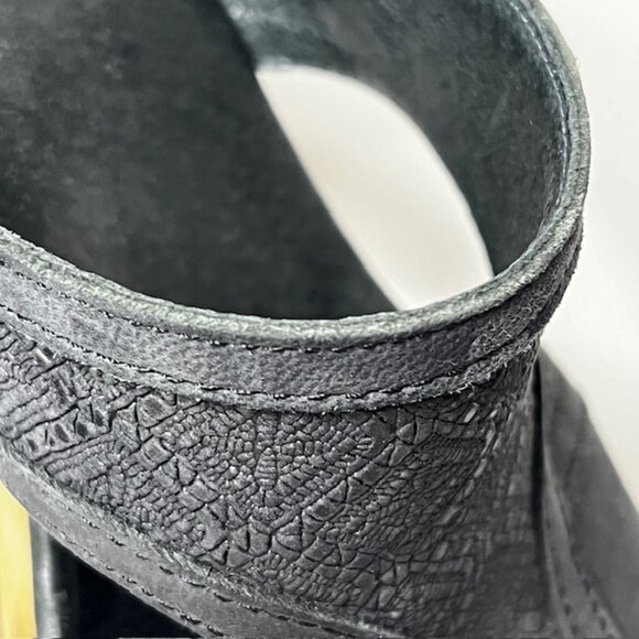 UGG Issa Mosaic Leather Wooden Clogs Blue Size 7 - Picture 13 of 14